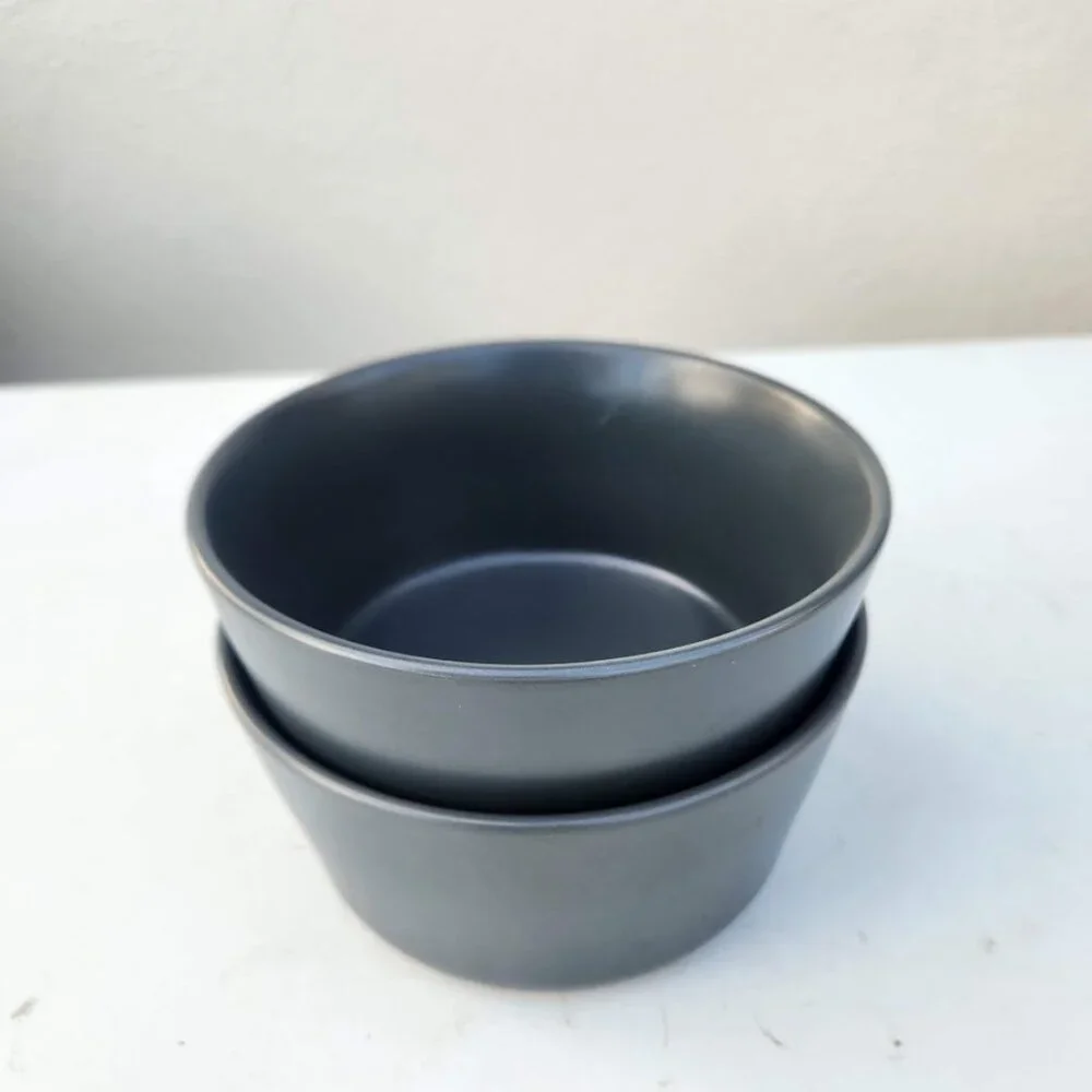 NEW Set of 2 Stone Lain Stoneware Round bowls Dinnerware Gray Replacement Matte